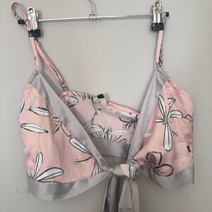 Roxy Pink and Gray Floral Bralette